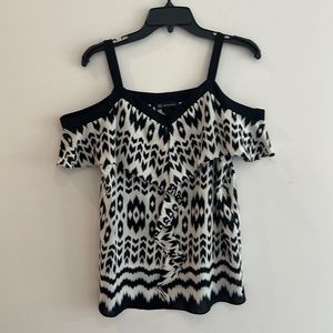 Cold shoulder top with ruffle